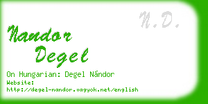 nandor degel business card